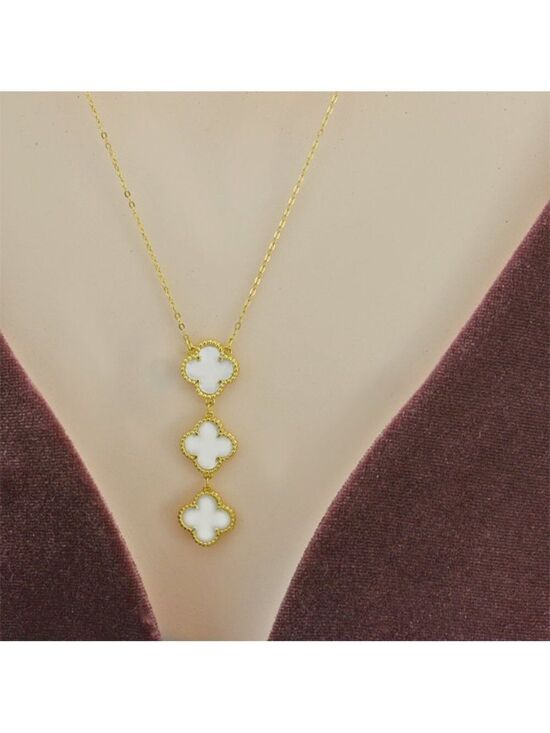 Jewelry - 18k GP Sterling Silver Mother of Pearls Necklace